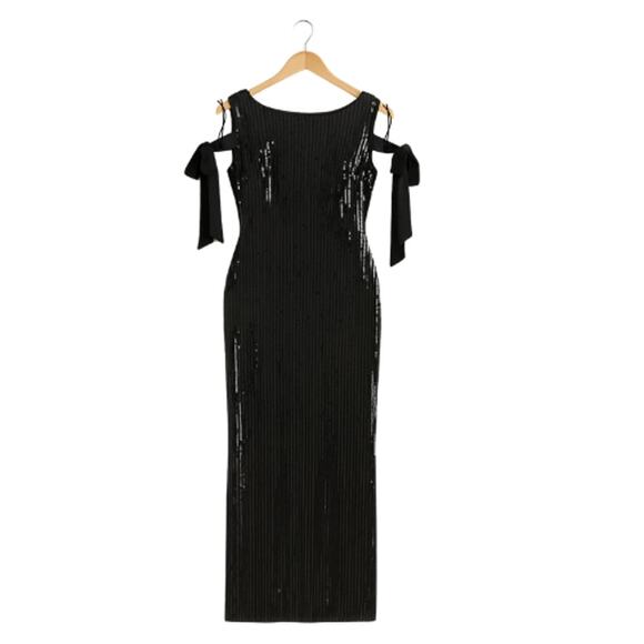 Camila Coelho Alayna Sequin Gown in Black – NWT Size Large - Picture 4 of 4
